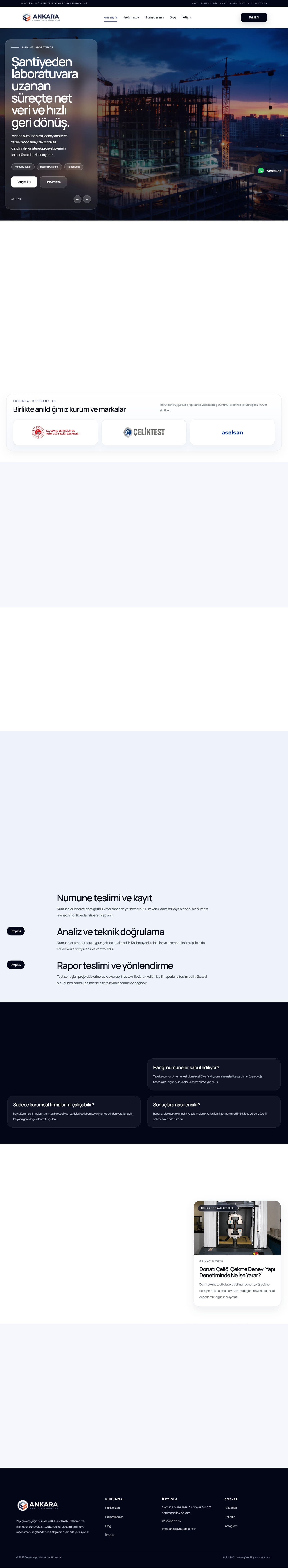 ankara-yapi-lab web sitesi, masaüstü tam sayfa görünümü