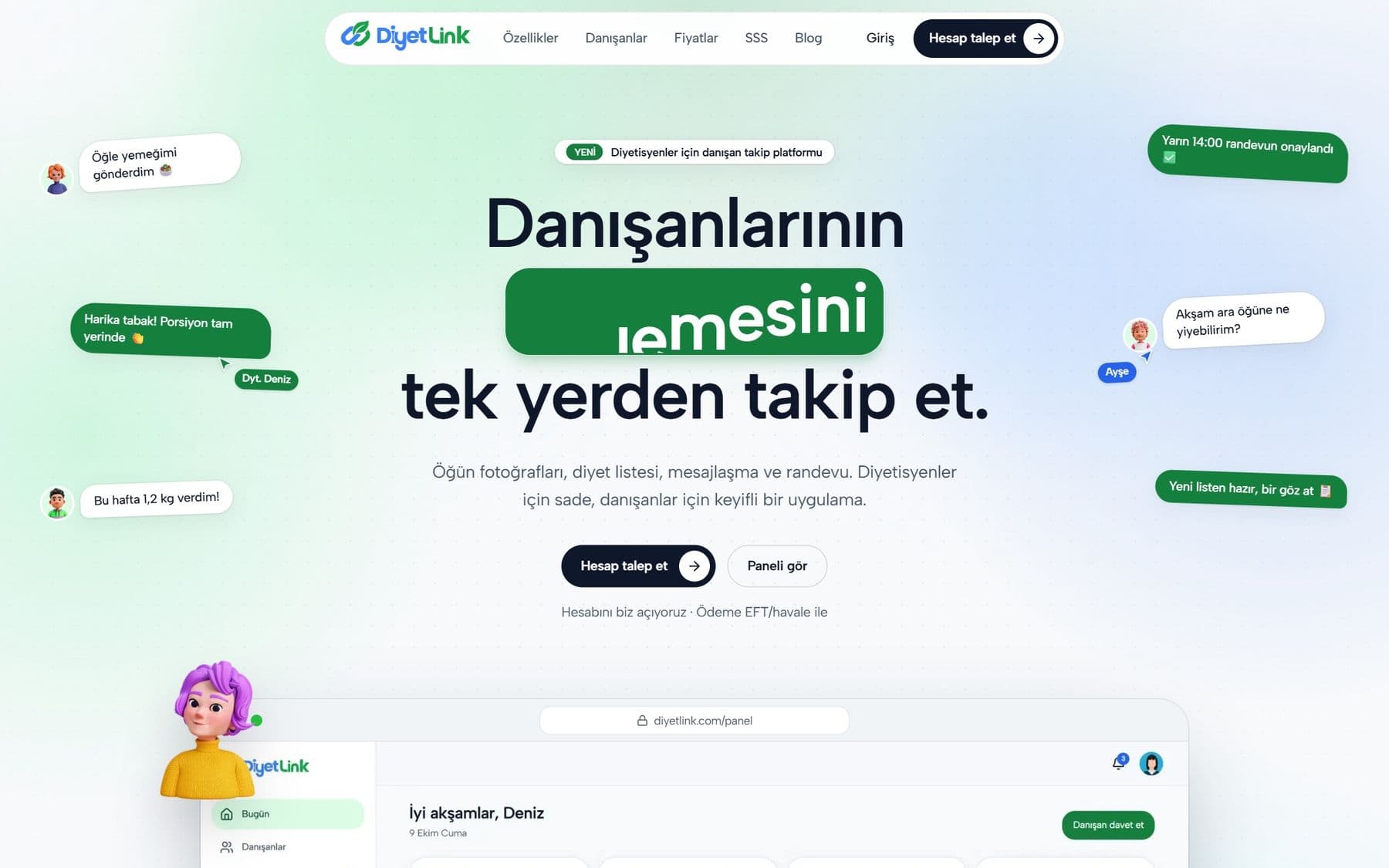 DiyetLink web sitesi