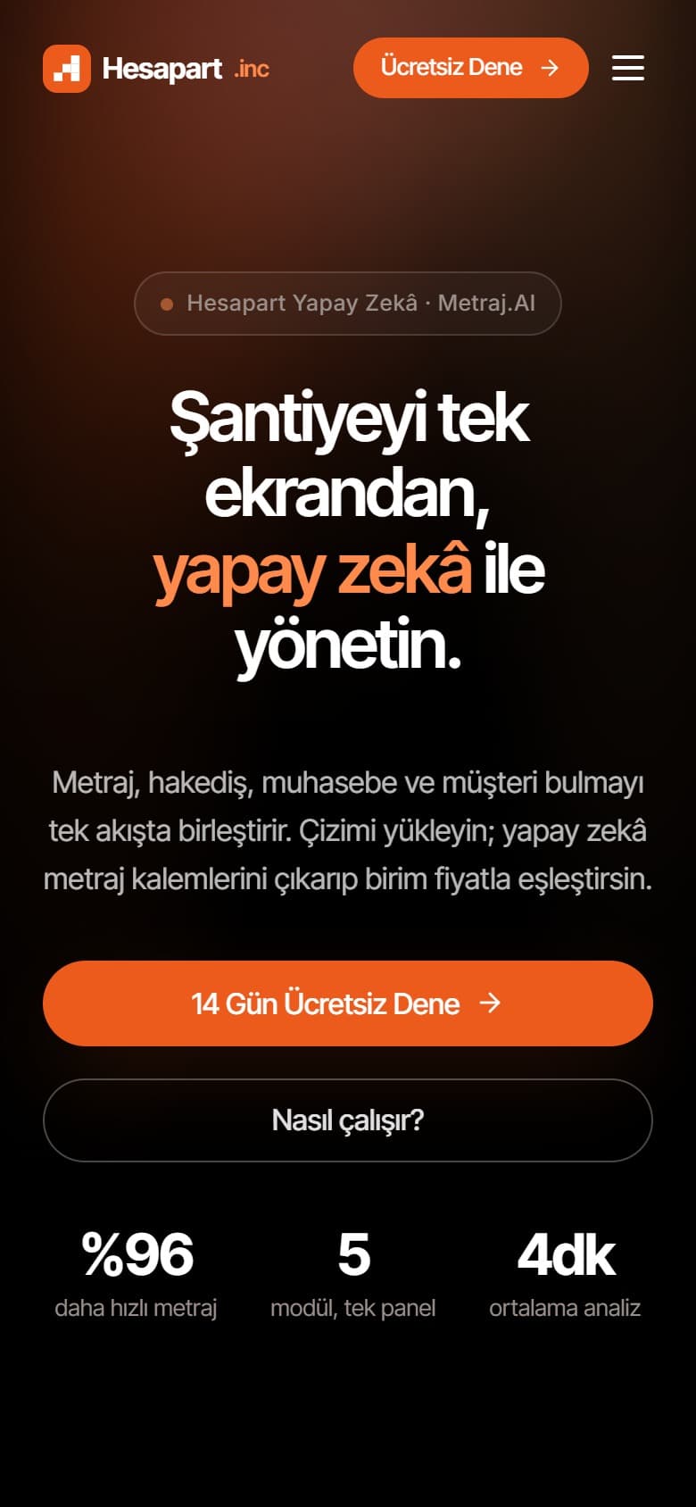 hesapart.com mobil görünümü