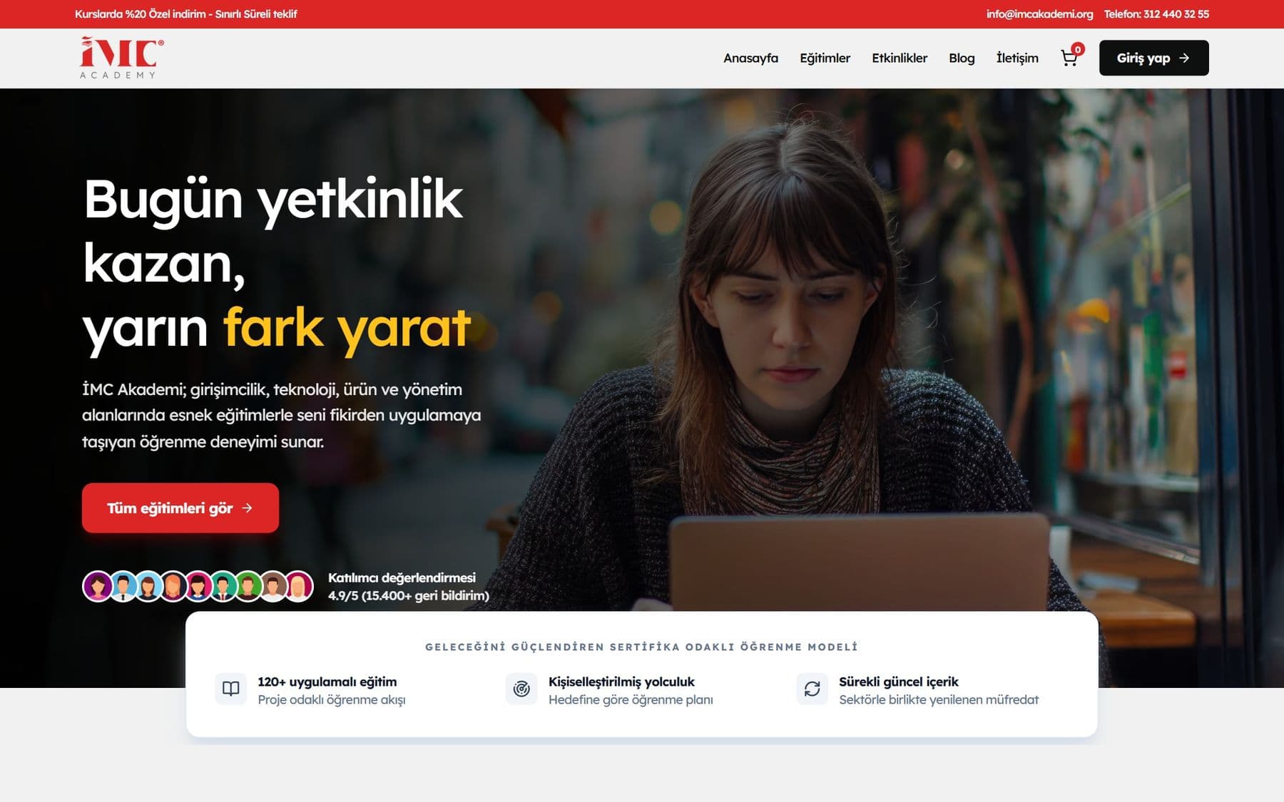İMC Akademi web sitesi