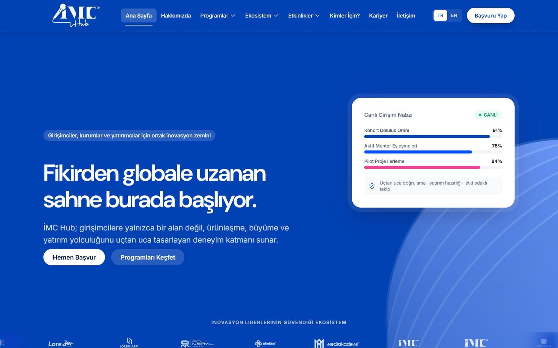 İMC Hub web sitesi
