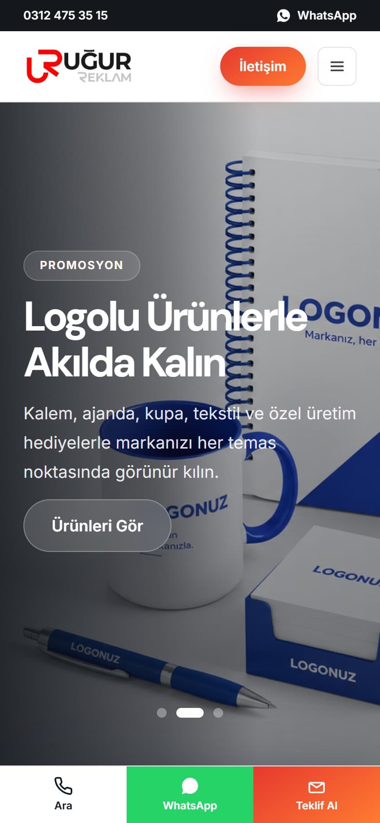 ugurreklamdijital.com mobil görünümü