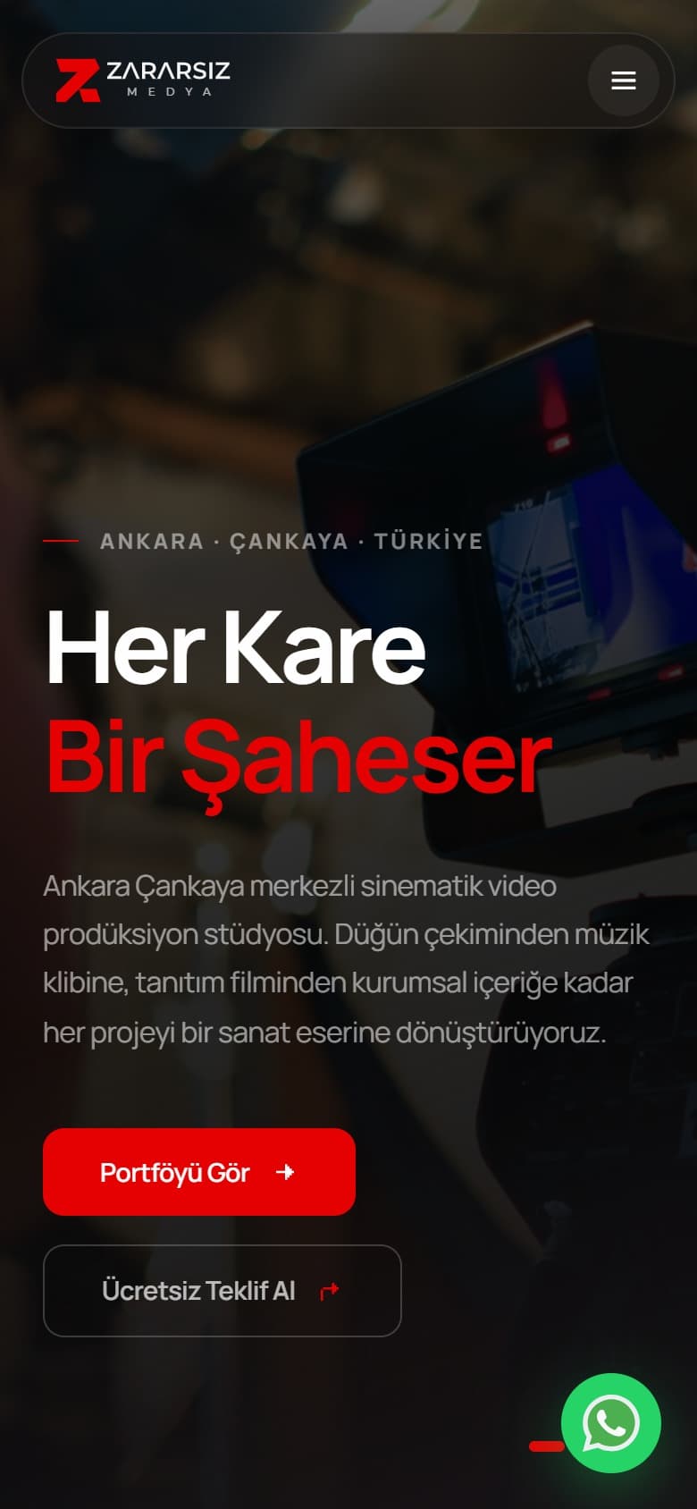 zararsiz-medya web sitesi, mobil görünüm